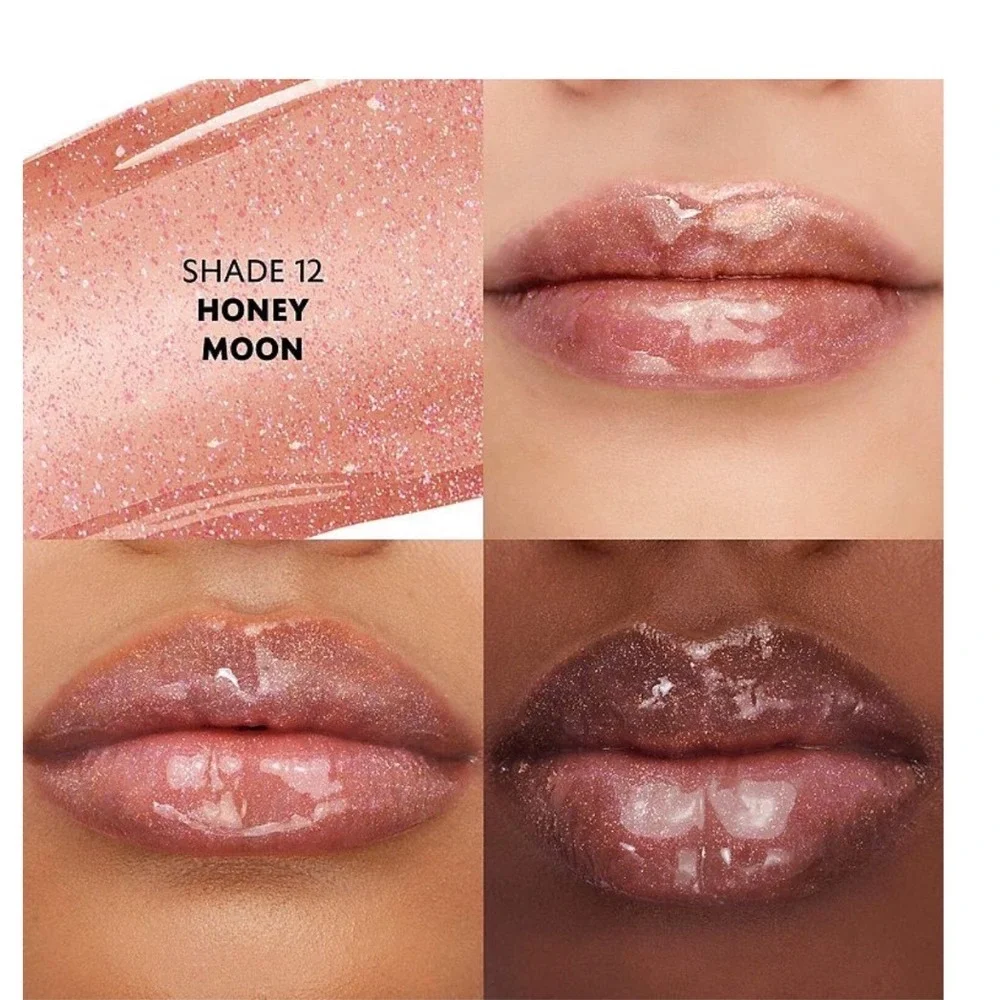 YSL Loveshine Plumping Lip Oil Gloss 12 Honey Moon Shimmer Pink